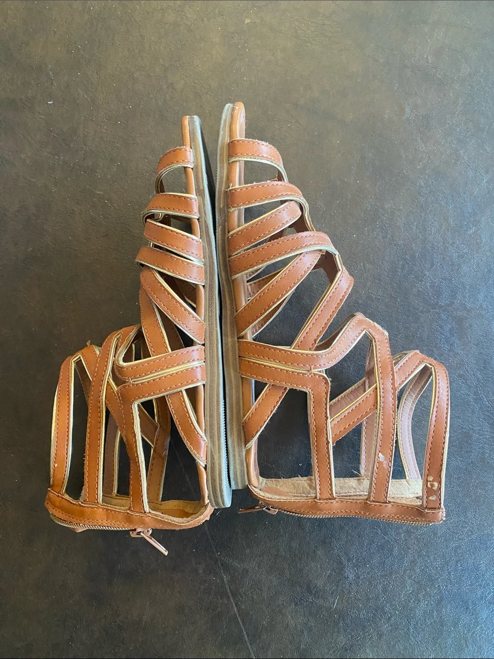 art class Metallic Gold Girls' Buckle-Strap Slide Sandals